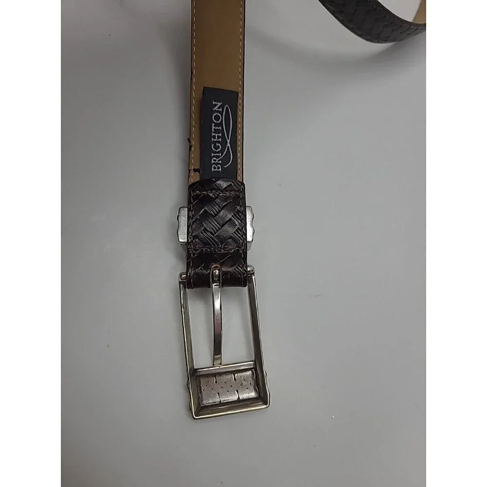 Vintage Brighton Brown Leather Weave Belt Women's Size M 32